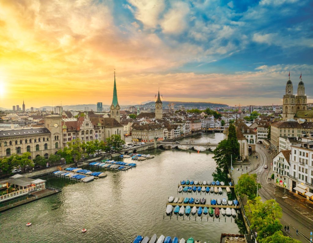 Magnifique photo de Zurich prise en drone